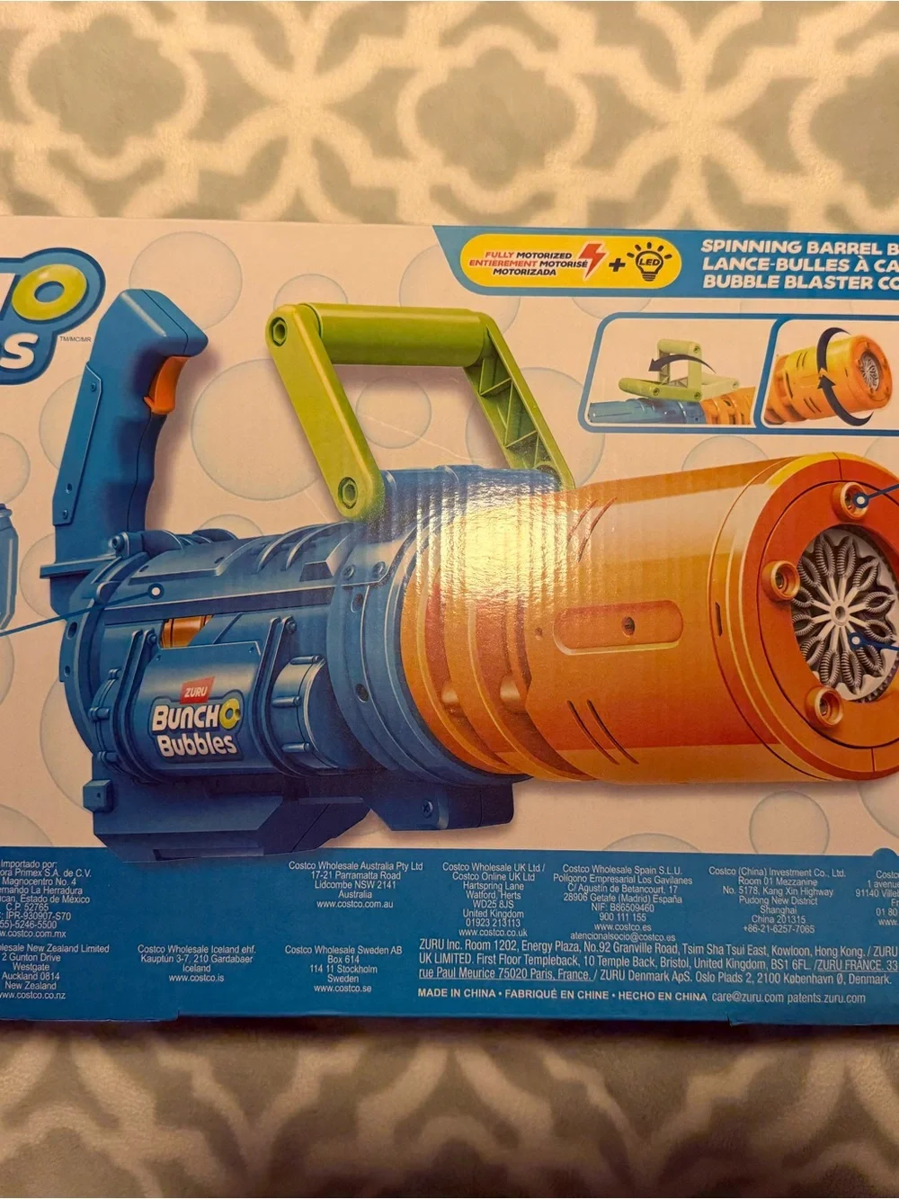 Zuru Bunch O Bubbles Spinning Barrel Motorized Bubble Blaster with LED - New